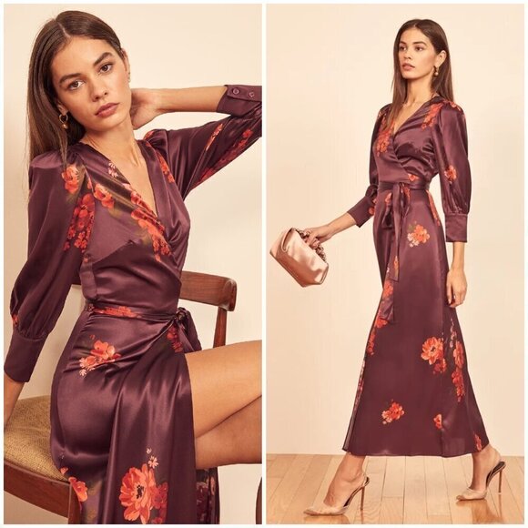 Reformation Dresses & Skirts - 💕REFORMATION💕 Merrick Silk Dress ~ 100% Silk Azusa Floral Print XS NWOT